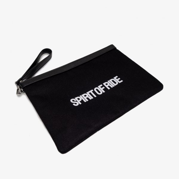SPIRIT OF RIDE LOGO PRINTED CLUTCH BAG