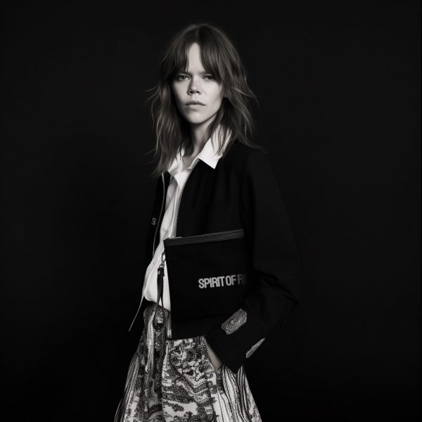 SPIRIT OF RIDE LOGO PRINTED CLUTCH BAG